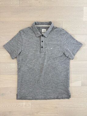 Rag & Bone Heather Gray Short Sleeve Polo Shirt - Size L